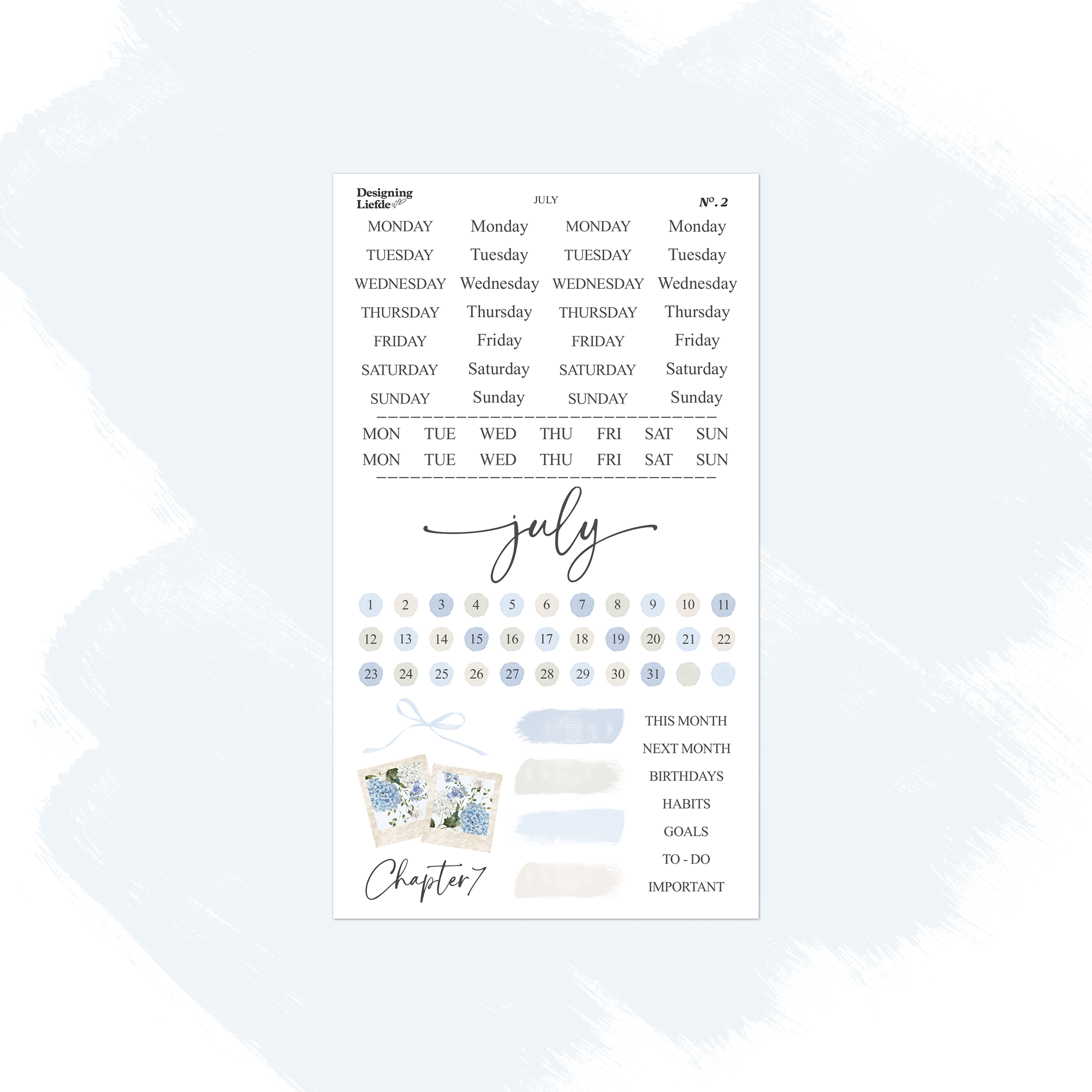July Monthly Decorative Collection