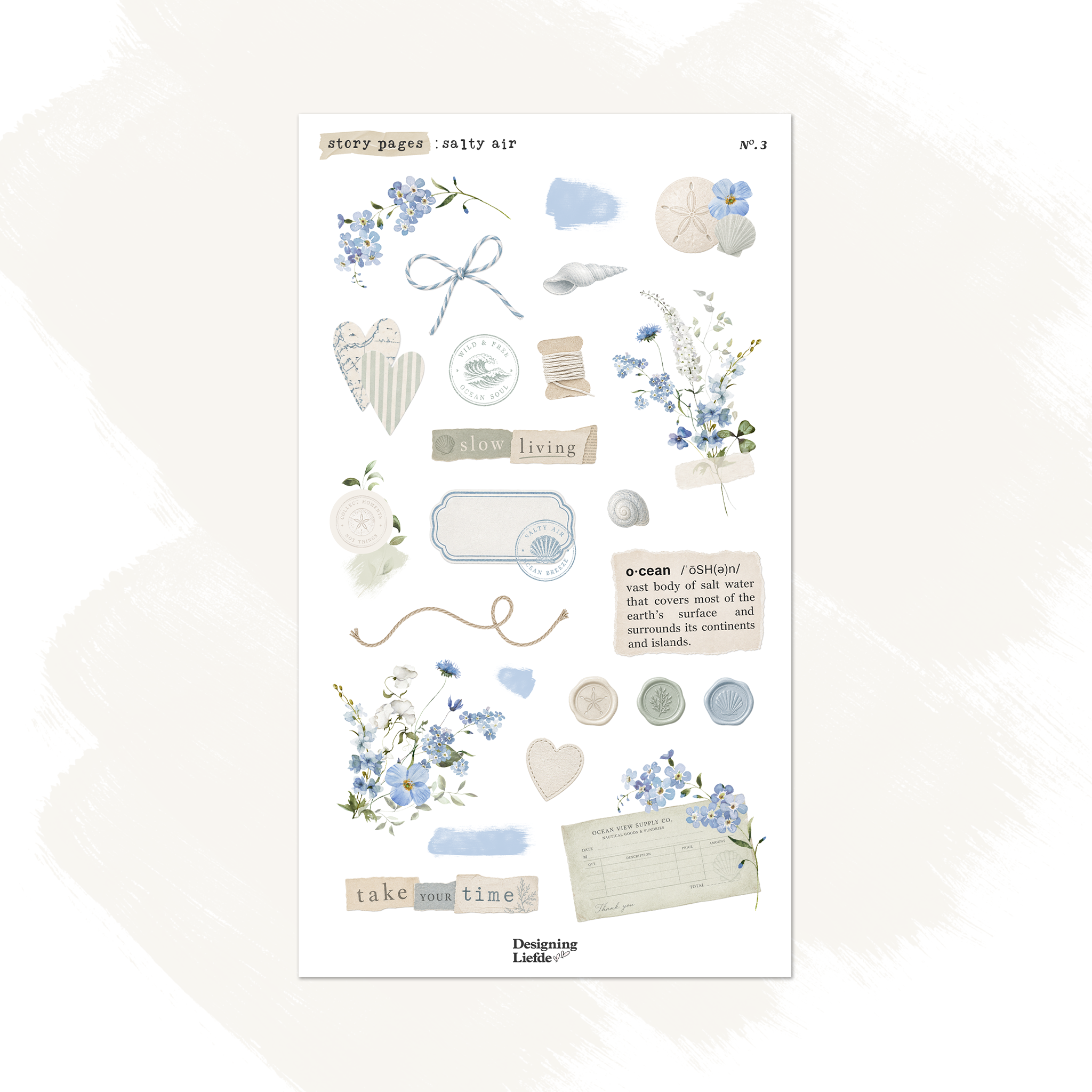Story Pages | Journaling planner sticker kit ~ Salty Air