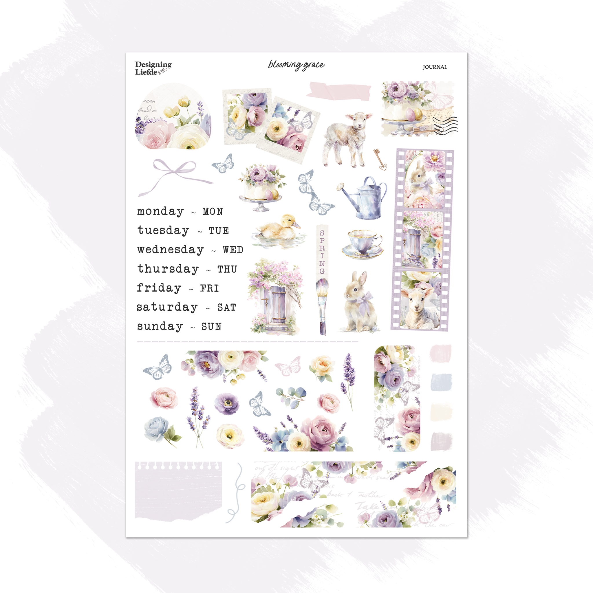 Blooming Grace  | Journaling Sticker Kit