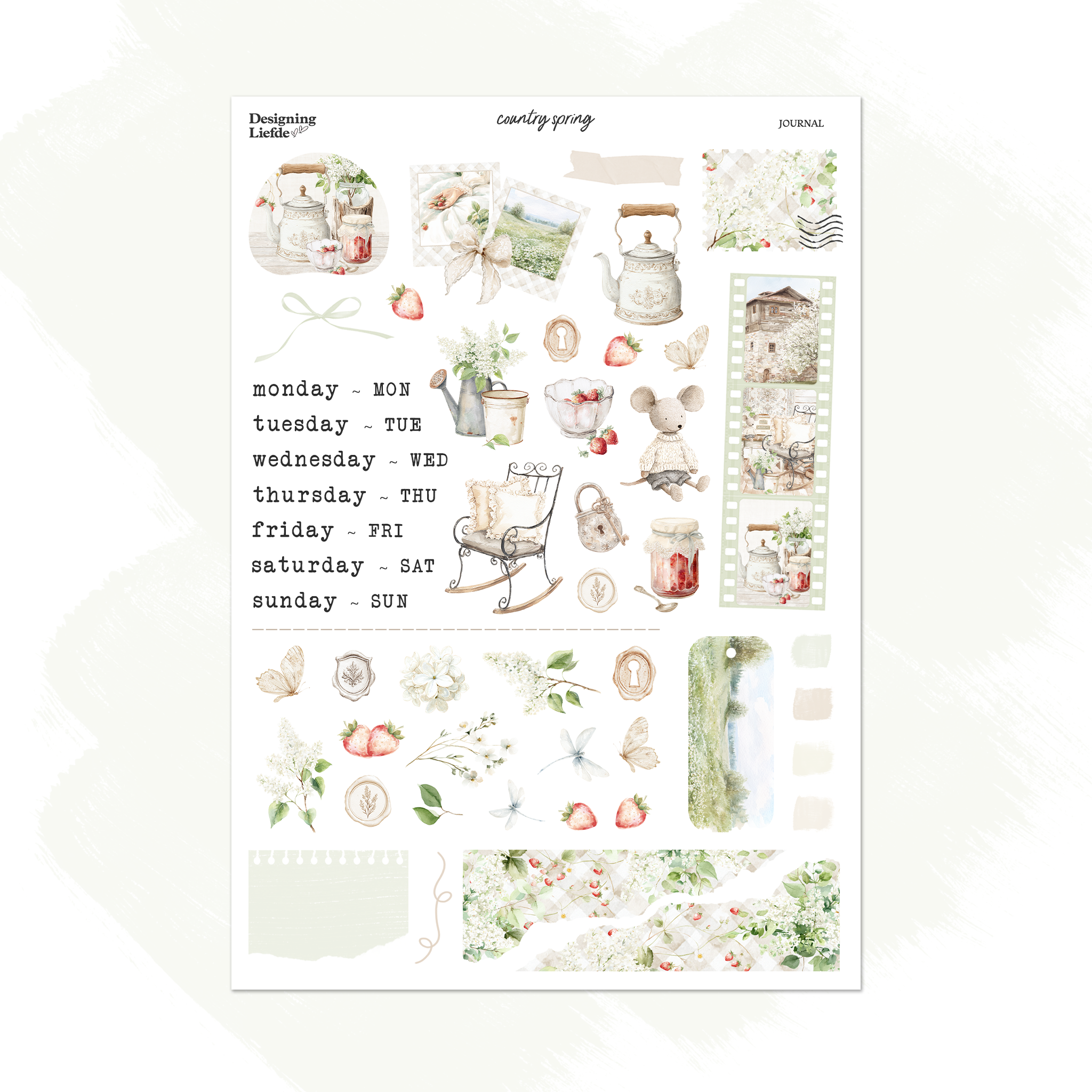 Country Spring  | Journaling Sticker Kit