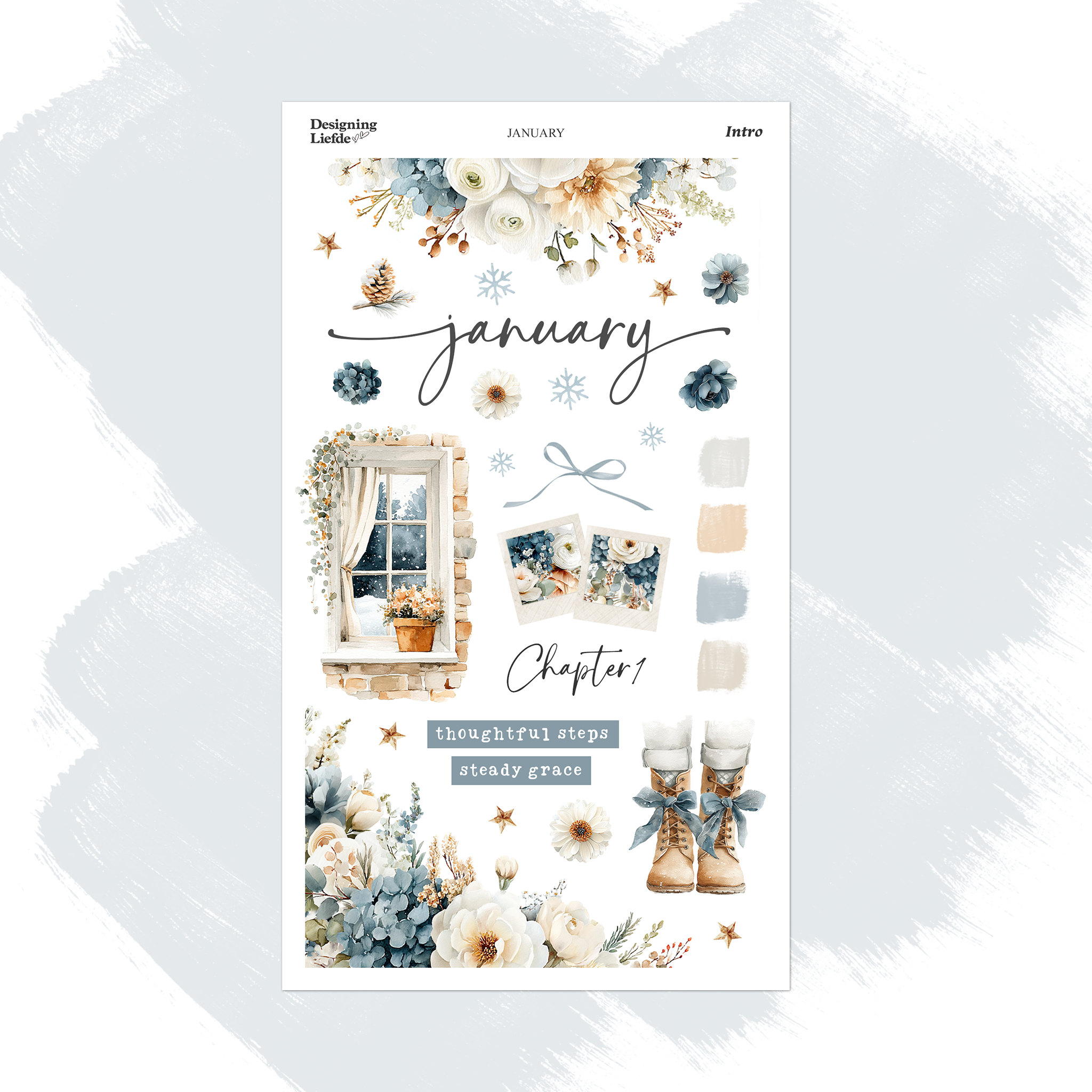 January Monthly Intro Sticker Kit