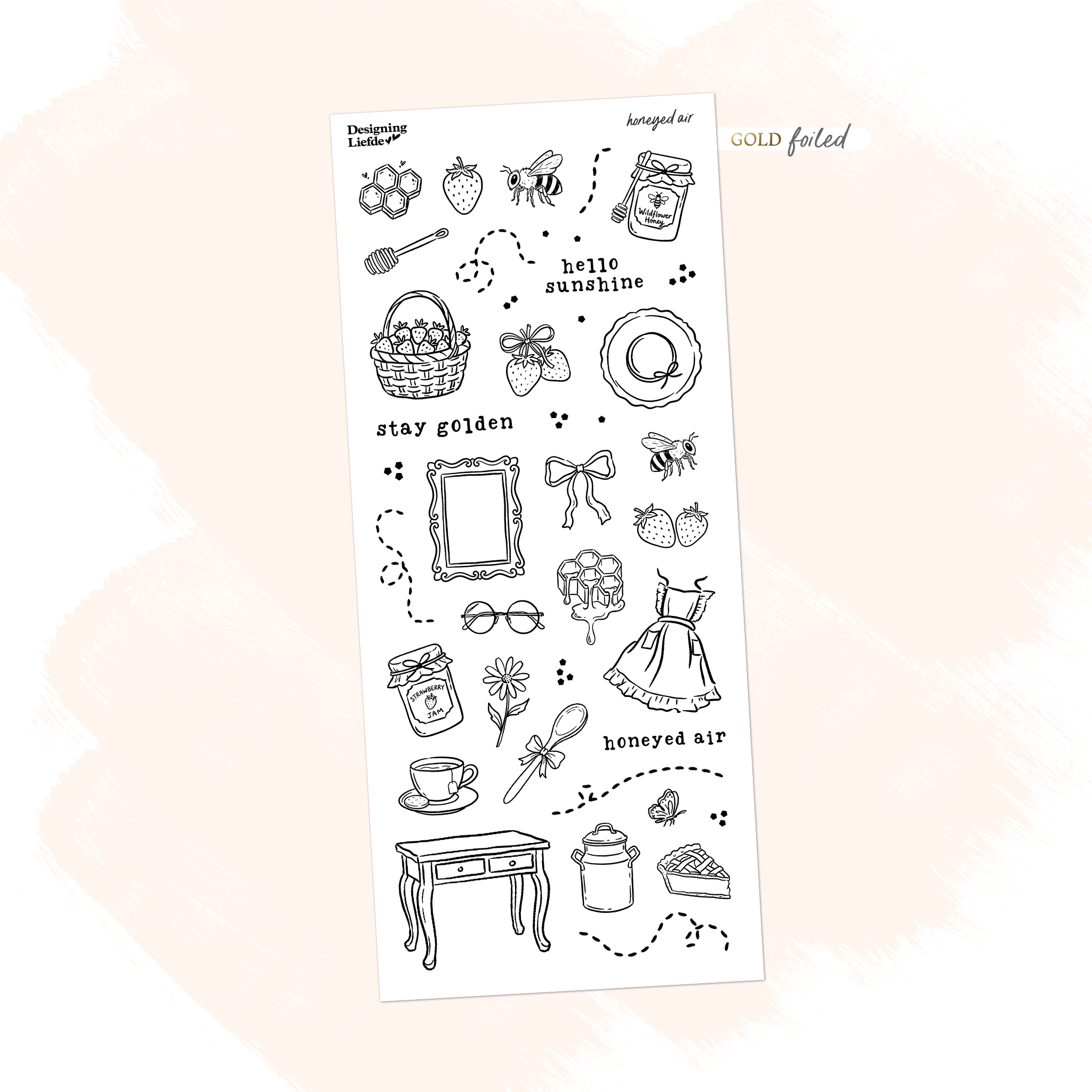 Honeyed air | Gold Foiled Deco Stickers