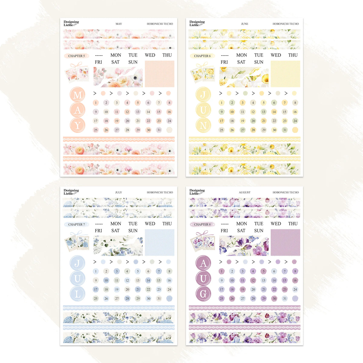 2027 Monthly Sticker Kit Bundle for Hobonichi Techo A6