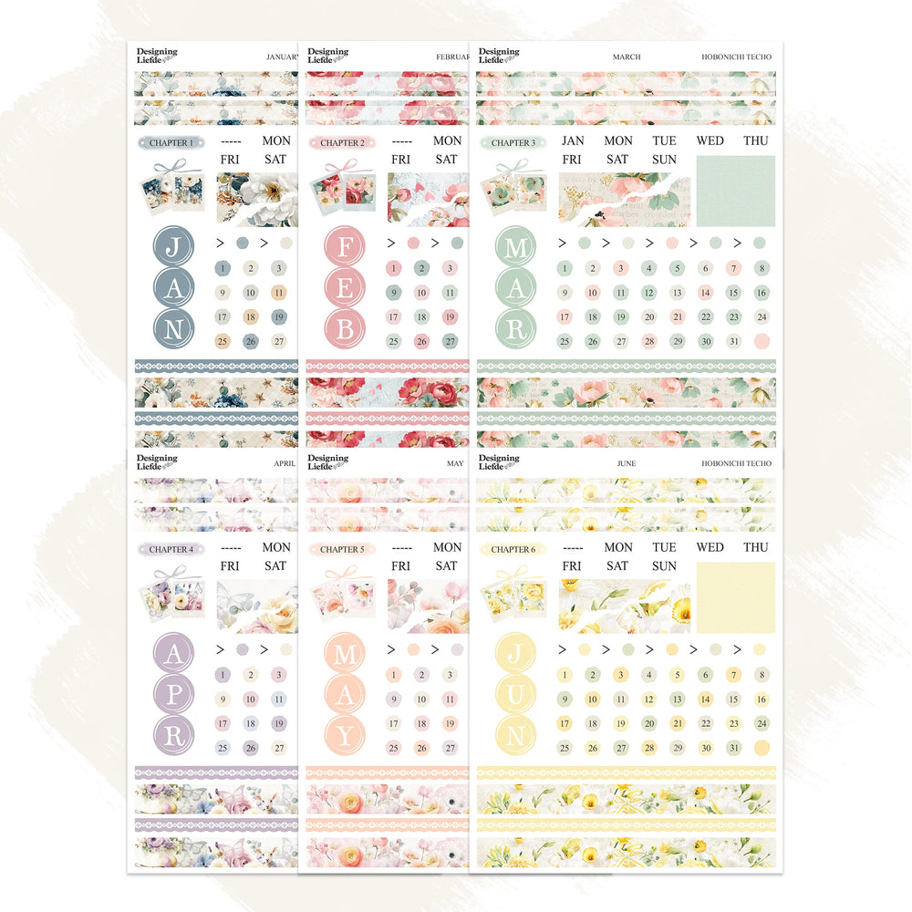 2027 Monthly Sticker Kit Bundle for Hobonichi Techo A6