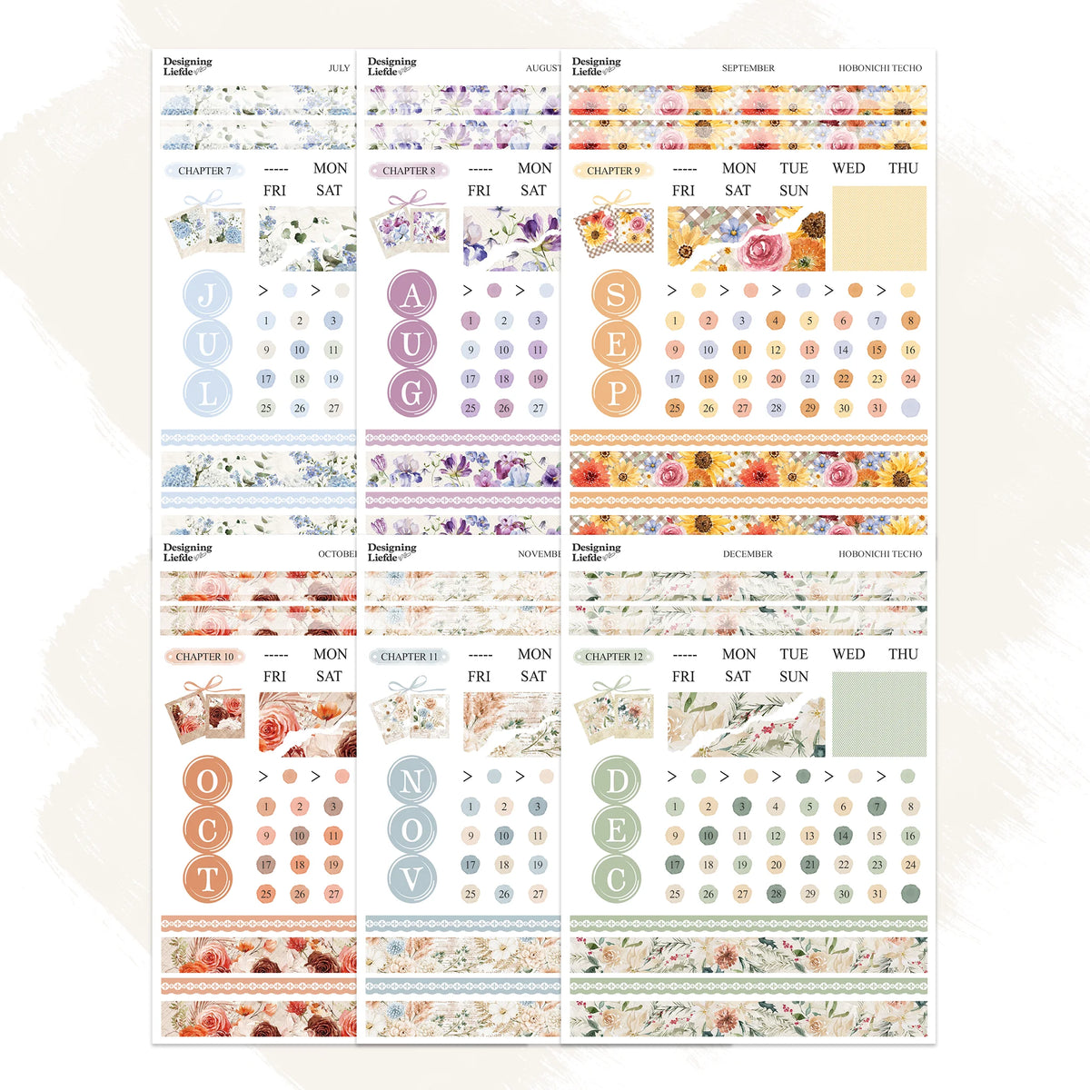 2027 Monthly Sticker Kit Bundle for Hobonichi Techo A6