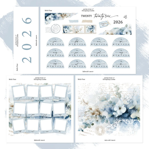 Belle Fleur | Hobonichi Cousin Year at a glance sticker kit