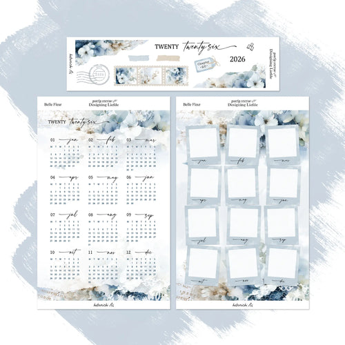Belle Fleur | Hobonichi Techo A6 Year at a glance sticker kit