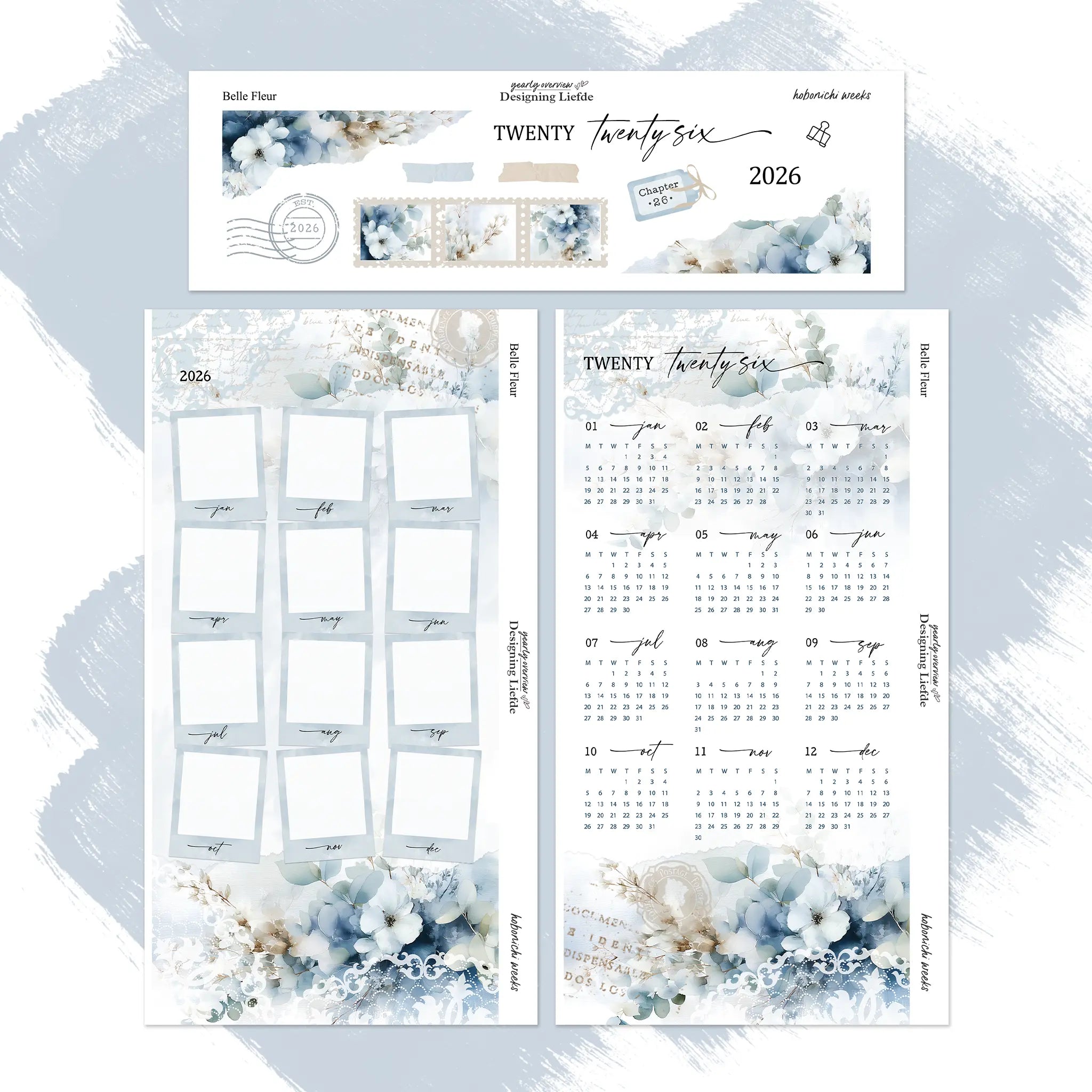 Belle Fleur | Hobonichi Weeks Year at a glance sticker kit
