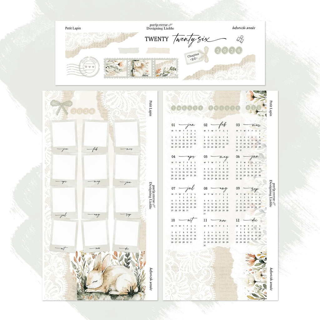 Petit Lapin | Hobonichi Weeks Year at a glance sticker kit